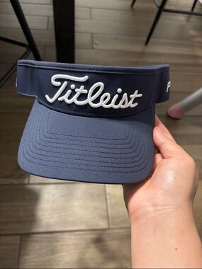 Titleist Navy and White Embroidered Golf Visor